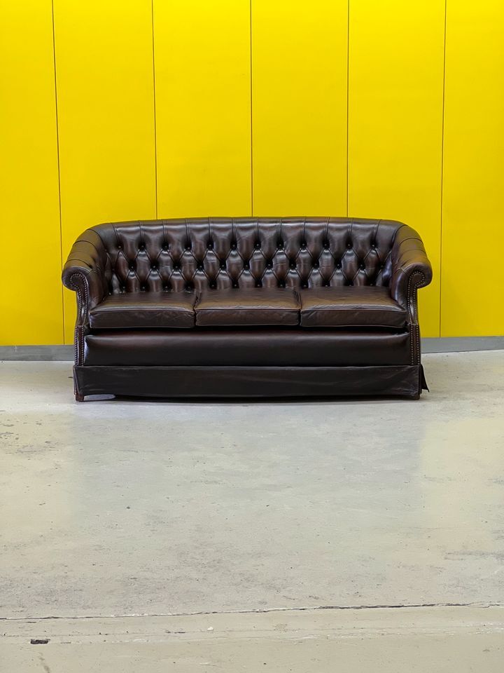 Canapé 3 places Chesterfield des années 1980