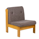 Pair of armchairs in beech and fabric, 1960s