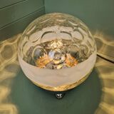 Large table lamp in blown honeycomb glass, 1970.