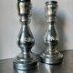 Pair of vintage mercury glass candleholders