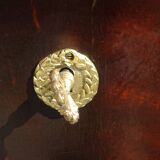 Flamed mahogany enfilade with sea green marble in Empire style.