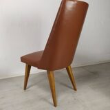 8 brown skai chairs 1950