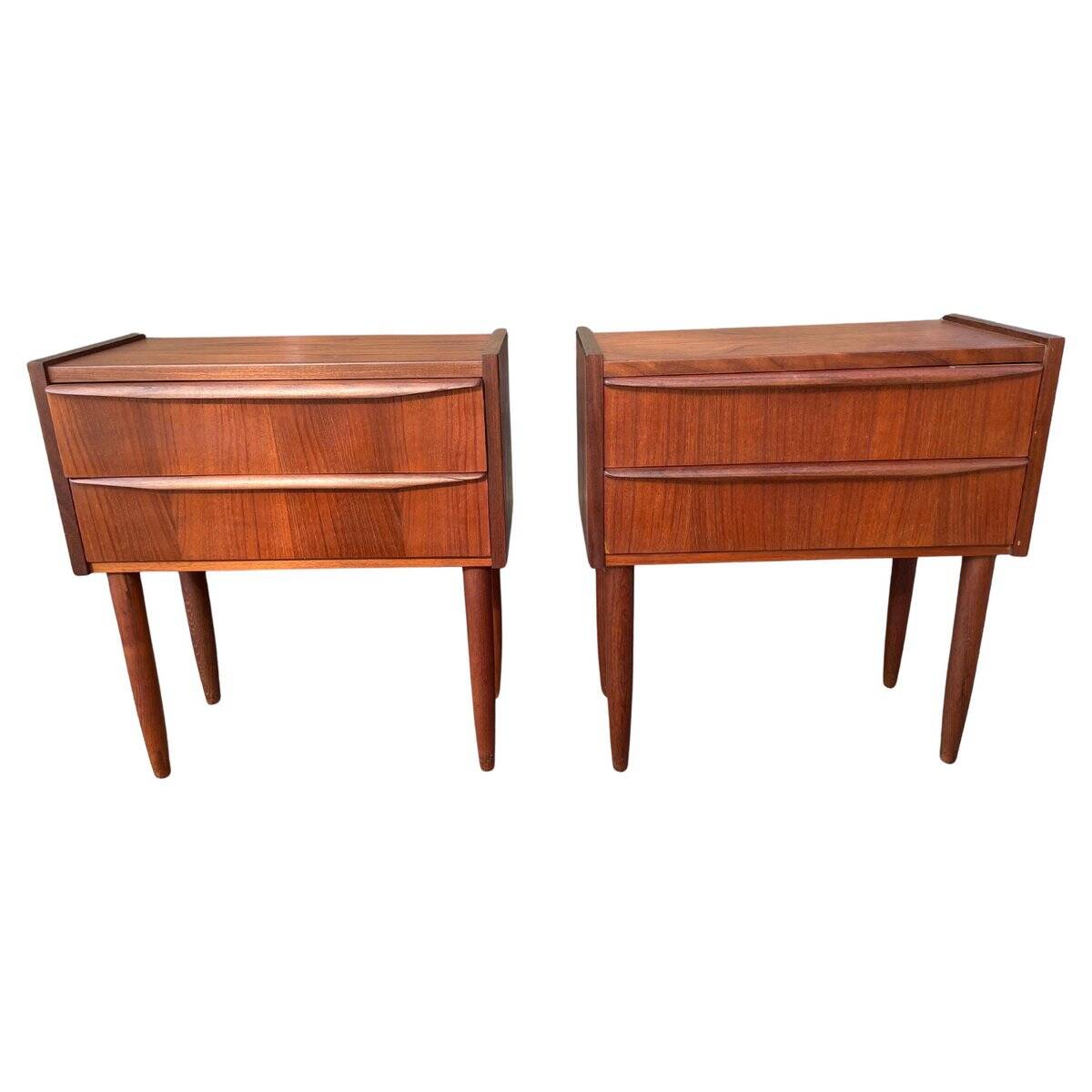 Vintage Danish teak bedside tables, 1964, set of 2