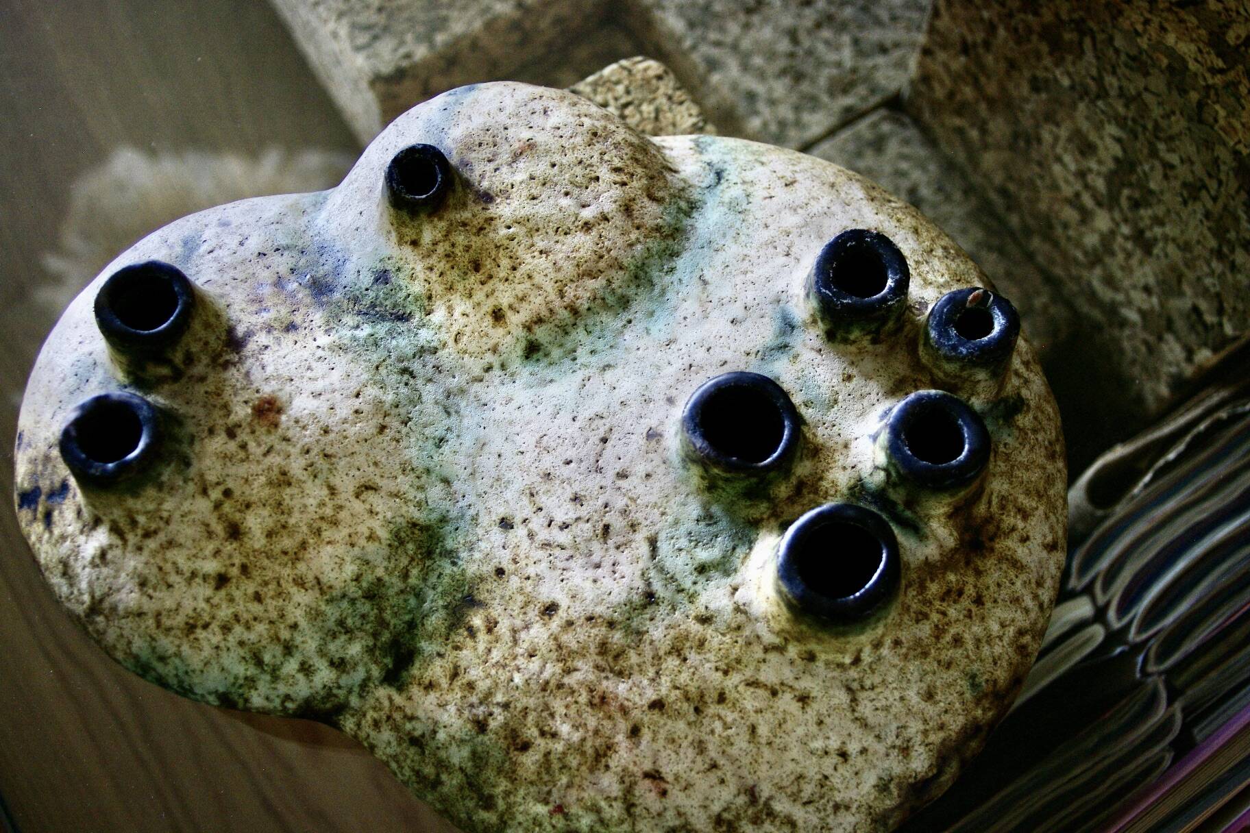 Vintage organic-shaped vase by elmut schaffenacker 1960