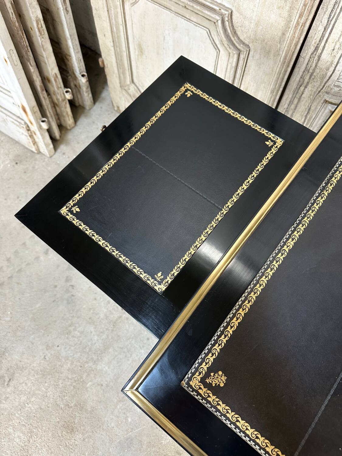 Small black Louis XVI style desk