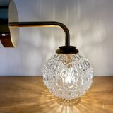 Vintage globe wall lamp in molded glass