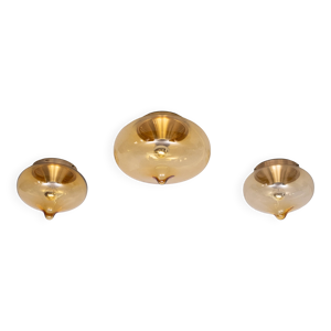 3 plafonniers en verre