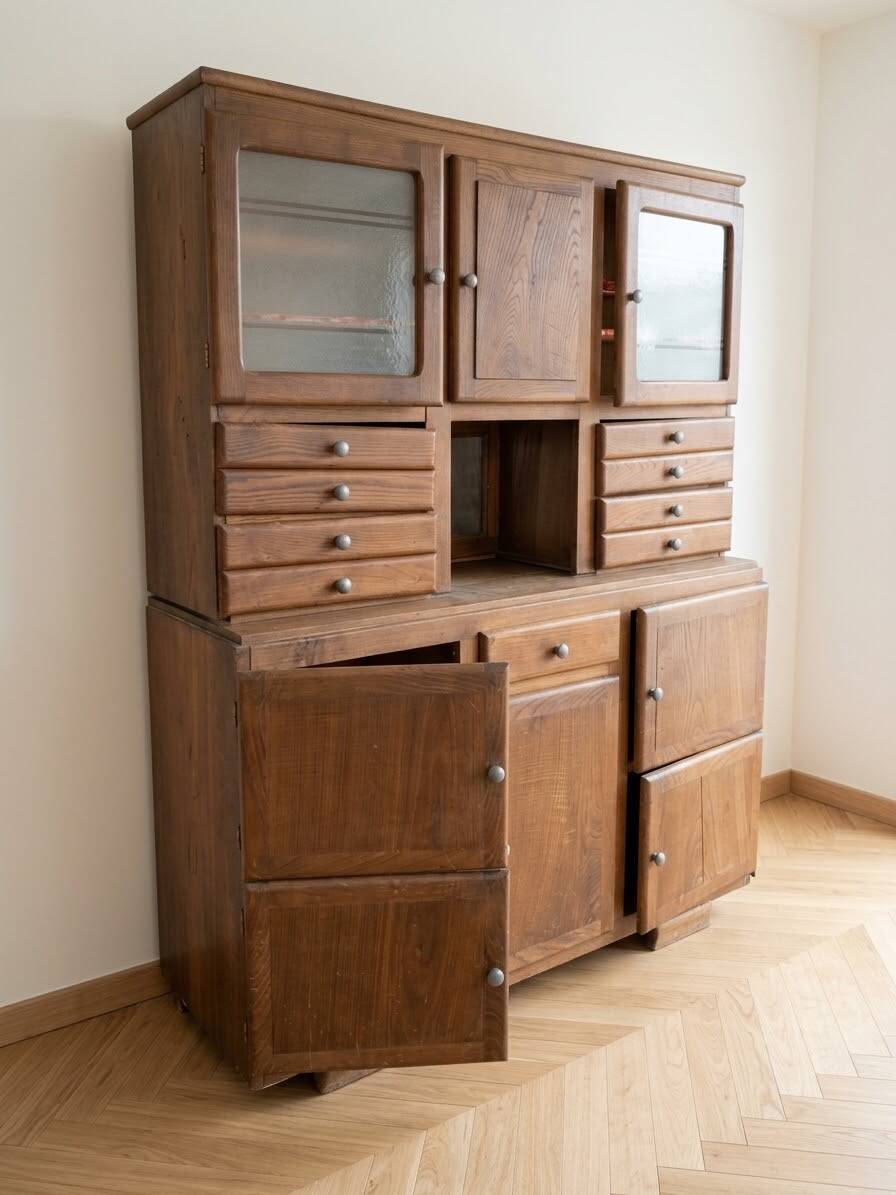 Antique wooden sideboard buffet
