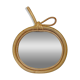 Vintage bamboo and rattan apple-shaped mirror - 1970s