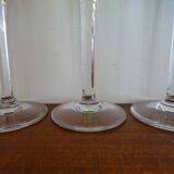 6 Roemer Saint Louis wine glasses in colored lined cut crystal signed