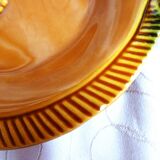 4 assiettes à poisson barbotine Sarreguemines vintage, assiettes vintage.