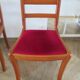 Solid cherry wood chairs and red velvet seat - Set of 4 - Louis Philippe style