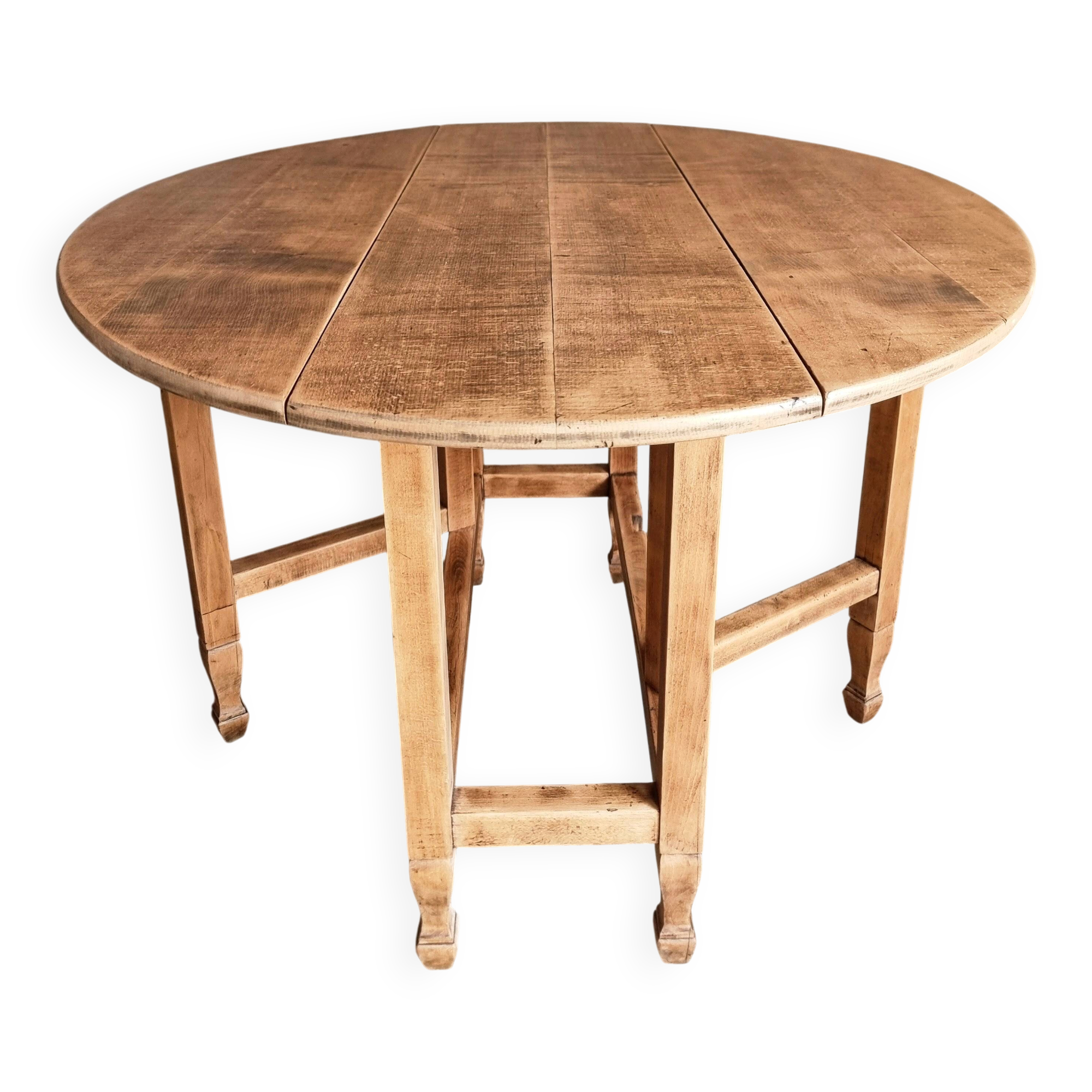 Vintage French drop-leaf table – Oval dining table, circa 1930–1950