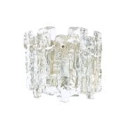 Pair Of Mid Century Ice Glass Wall Lamps From Kalmar Franken, Austria,1960s