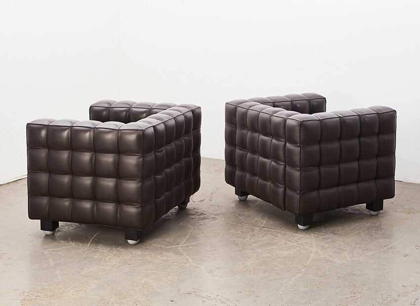 Josef Hoffman pair of Kubus lounge chairs for Wittmann Austria 1910/2011