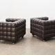 Josef Hoffman pair of Kubus lounge chairs for Wittmann Austria 1910/2011
