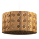 Pine Pendant Lamp – Cylindrical with Circle Pattern, Scandinavia – 1960s/1970s