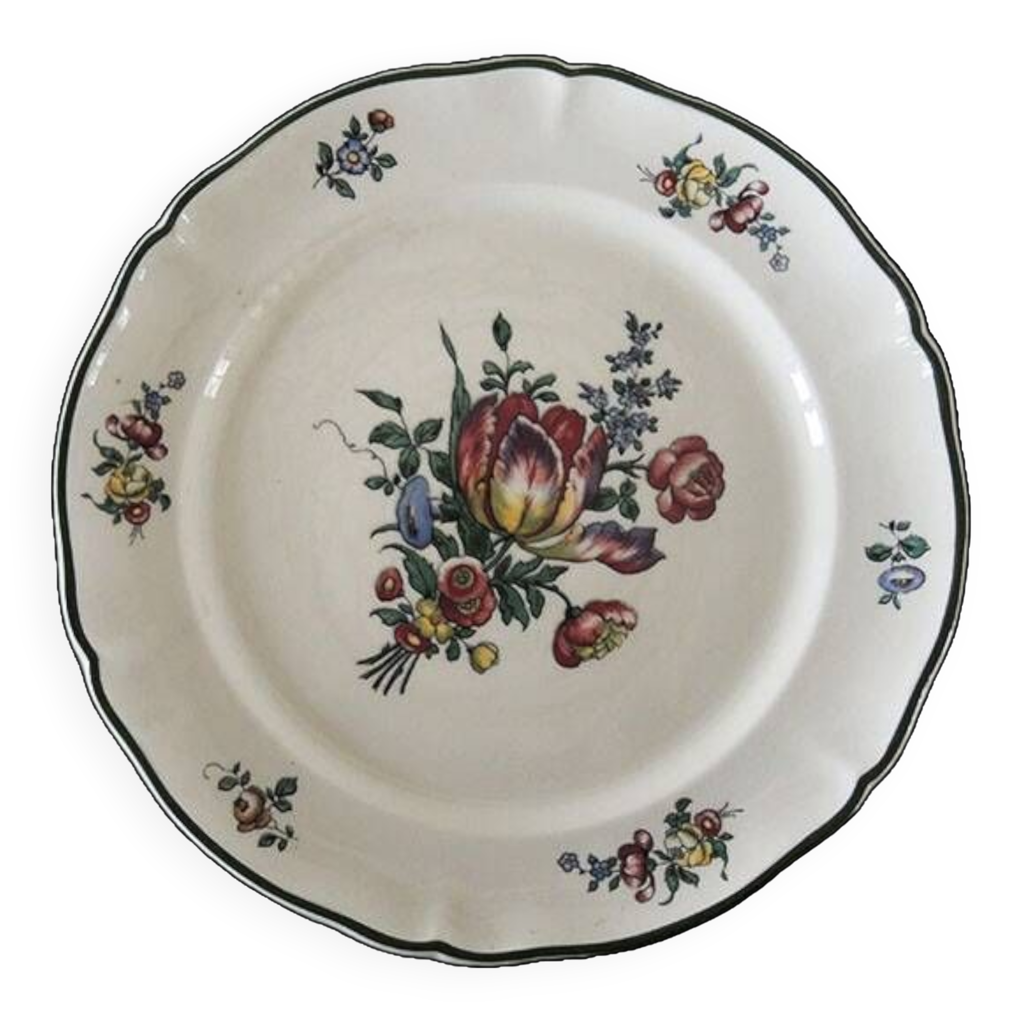 Old Villeroy & Boch Earthenware Compotier - 1562 - Peony