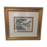 Signed engraving – “The Street of Artists” by Barbjon