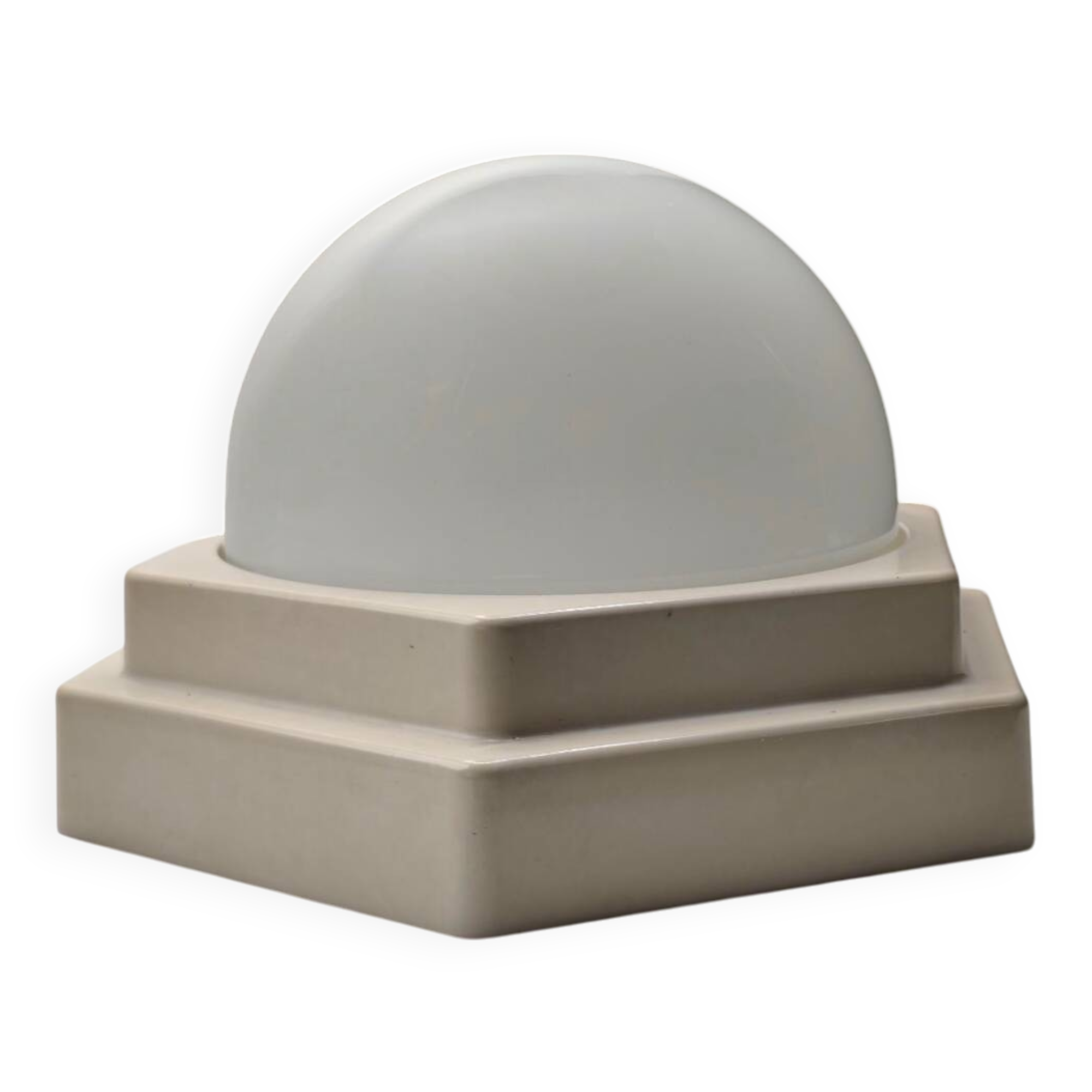 Vintage 1970s Herda Wall & Ceiling Lamp – Opaline Glass Hexagonal Base