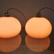 Lot de 3 suspensions orange vintage, années 70