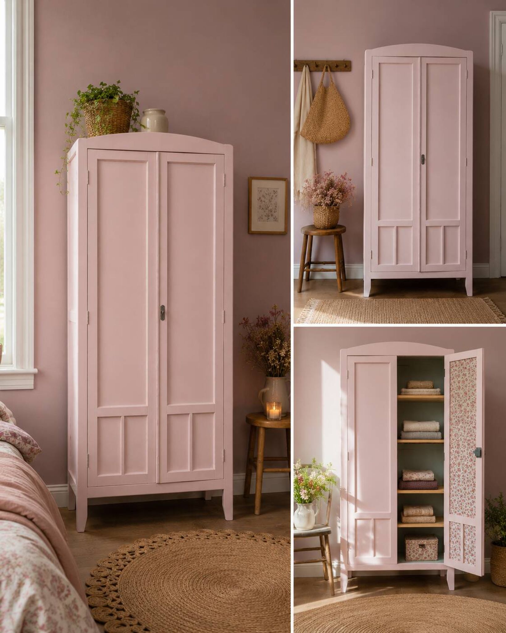 Parisian Art Deco wardrobe rose 1930