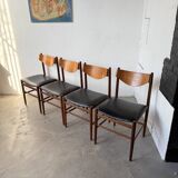 Set of 4 Italian chairs by Gianfranco Frattini.
