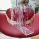 "News" magazine rack in transparent plexiglass, 1980s, vintage.