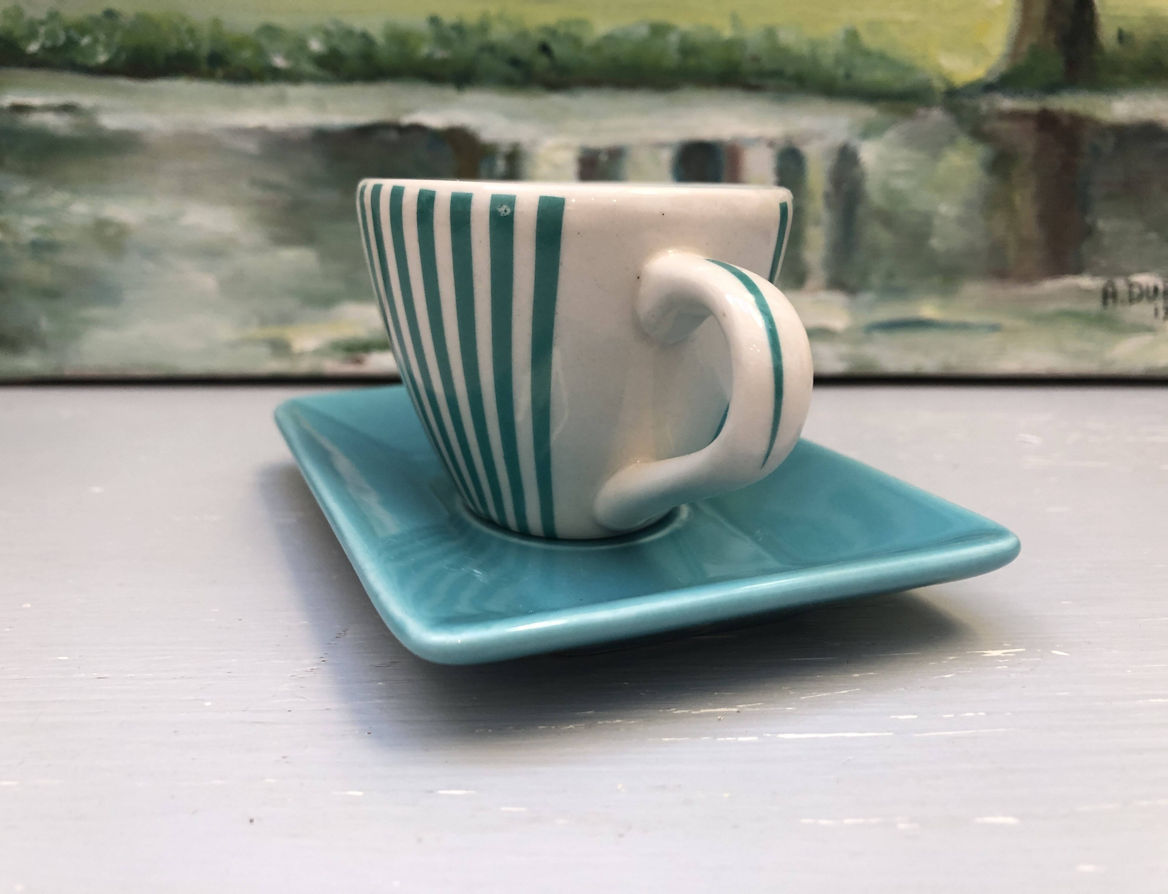 4 vintage ceramic coffee mugs edited by lbvyr circa