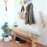Antique oak farm bench