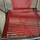 Folding scoubidou children's armchair red and vintage chrome 1950