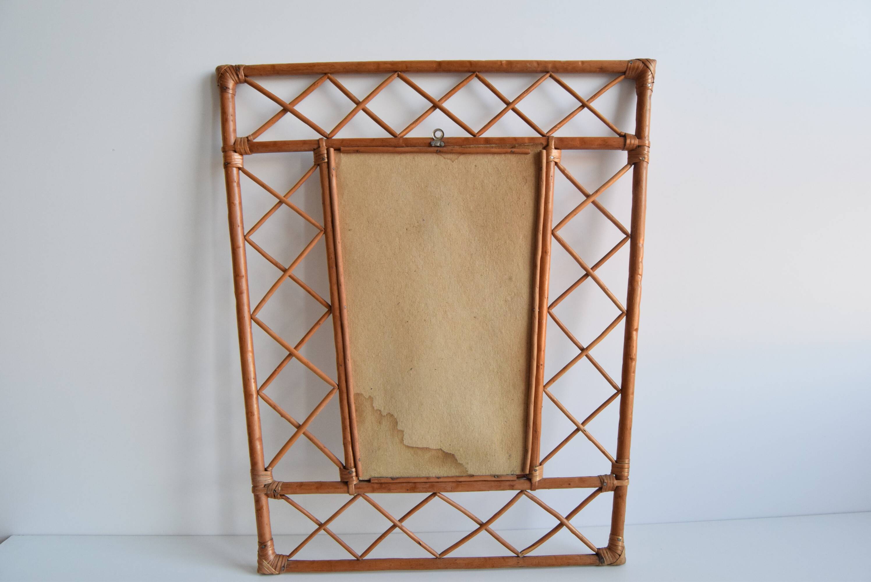 1970s Mid century Rattan wall mirror