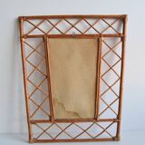 1970s Mid century Rattan wall mirror