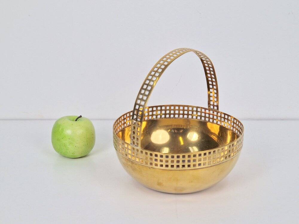Art Deco Brass Bowl by Fischer Göppingen, 1920s