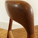 Model chair 75 in teak and rope by Niels Otto Moller