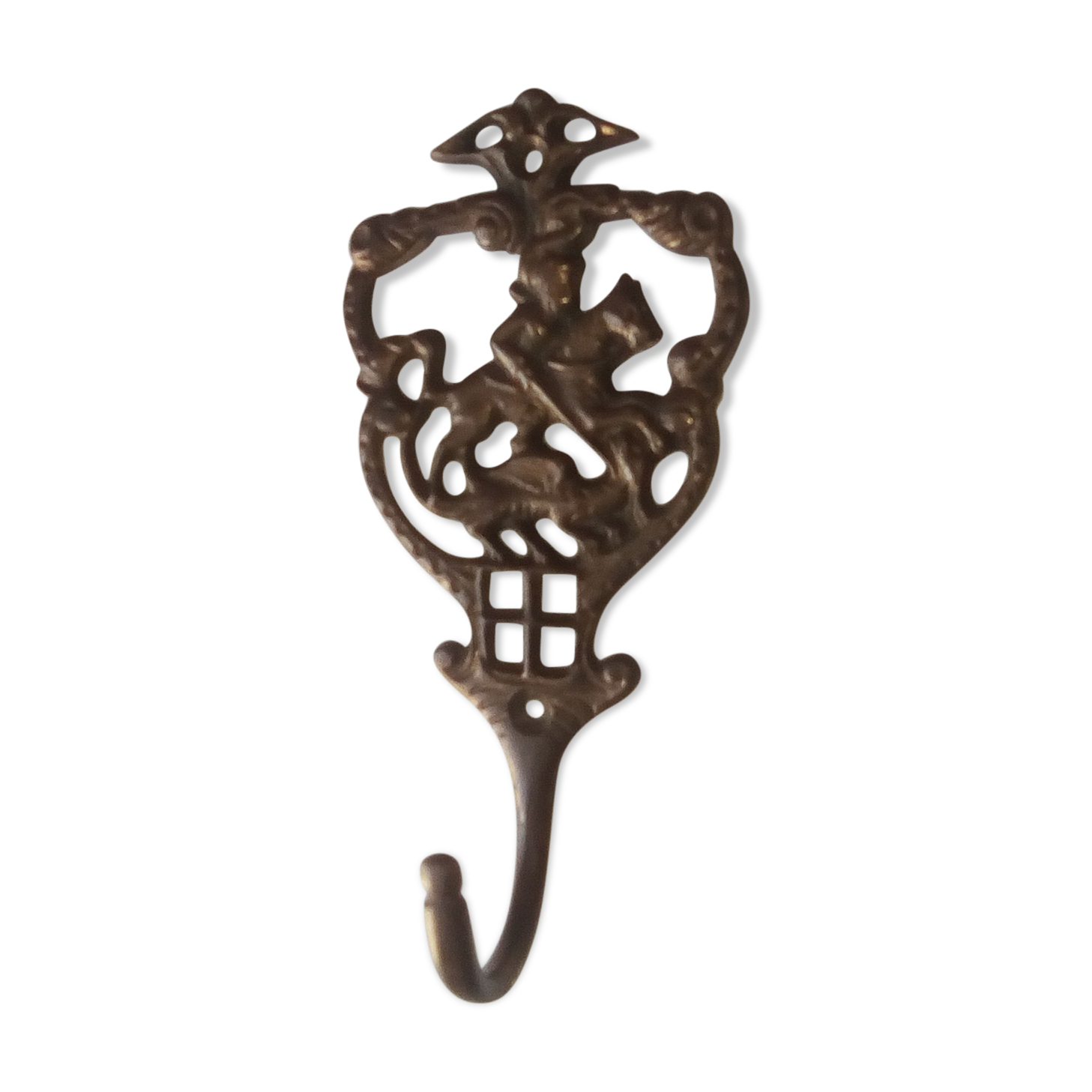 Old brass patère coat rack