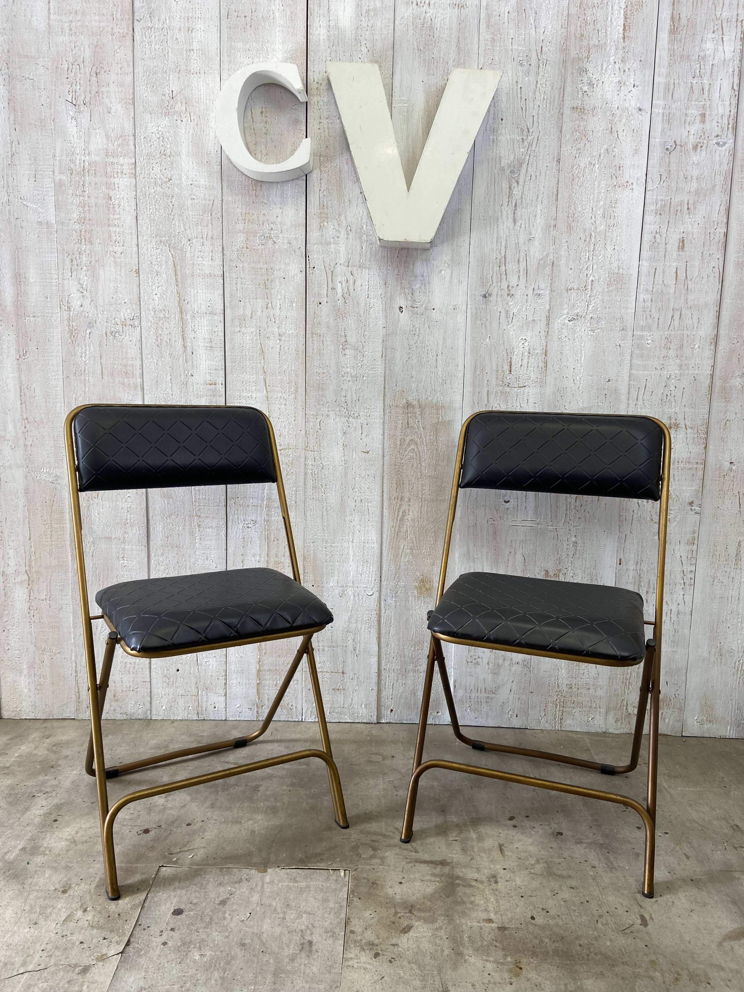 Paire de chaises pliantes vintage