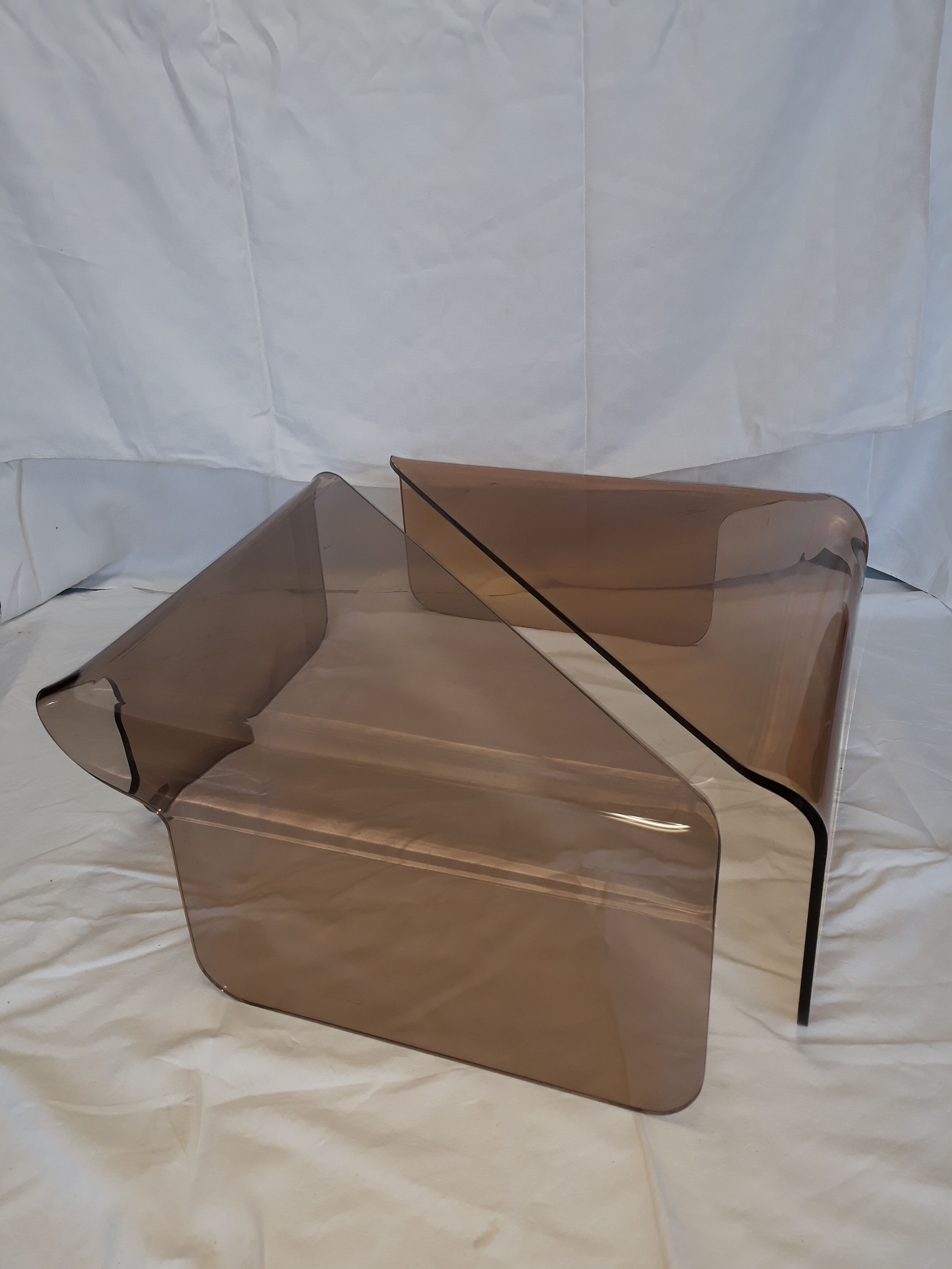 Smoked plexiglas coffee table