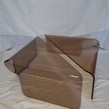Table basse plexiglas fumé