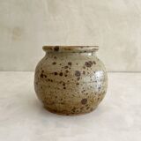 Vintage pyrite stoneware ball vase
