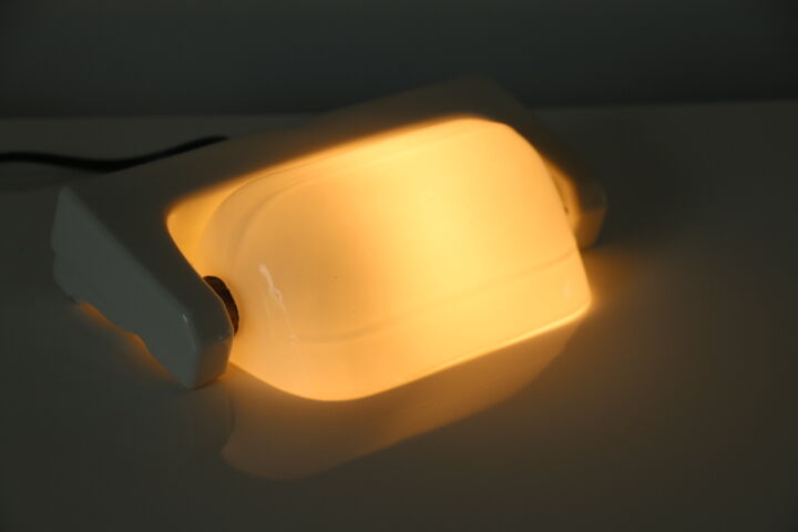 2 ceramic and opaline wall lamps 1940
