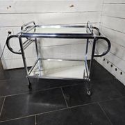 Art Deco trolley on wheels in chromed metal, 1930s