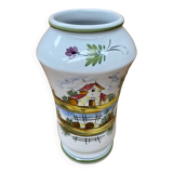 Ancien vase e. tessier la licorne céramique blanche décor peint vintage