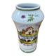 Old vase e. tessier the unicorn white ceramic painted decor vintage