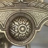 Freestanding brass coat rack