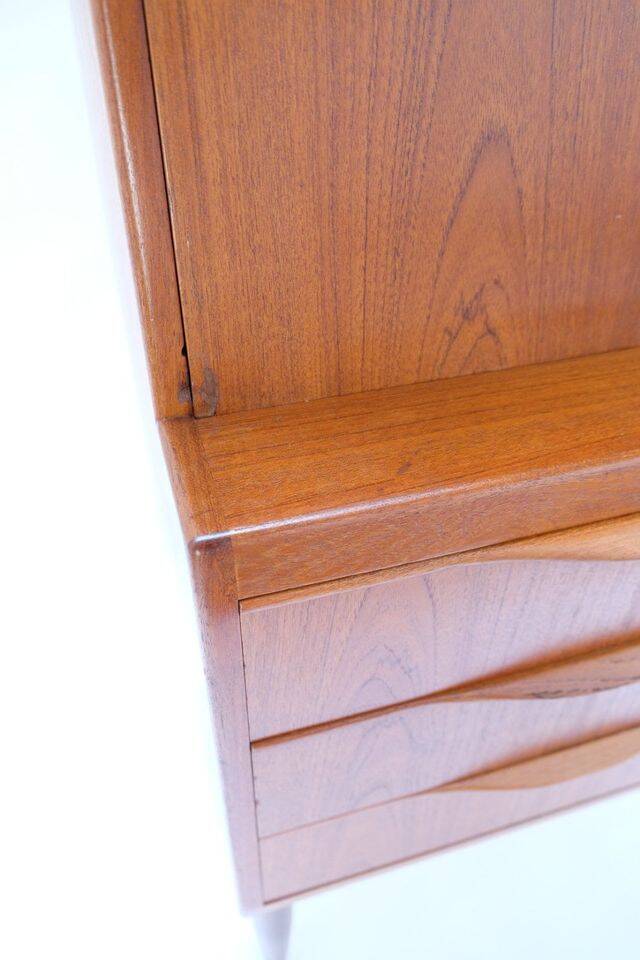 Torvits secretary in teak, retro vintage Danish style from the 1960s.