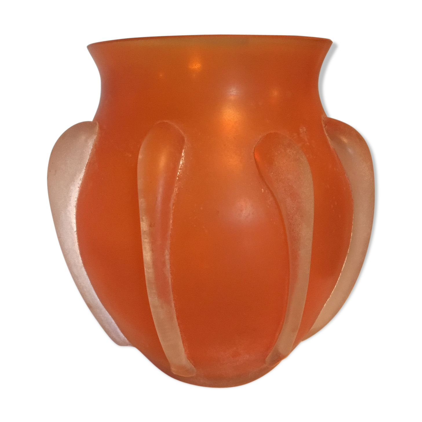Orange glass vase