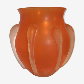 Vase en verre orange