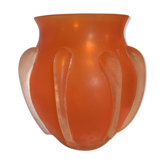 Orange glass vase