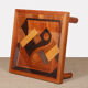 Square coffee table, handcrafted marquetry, 1985
